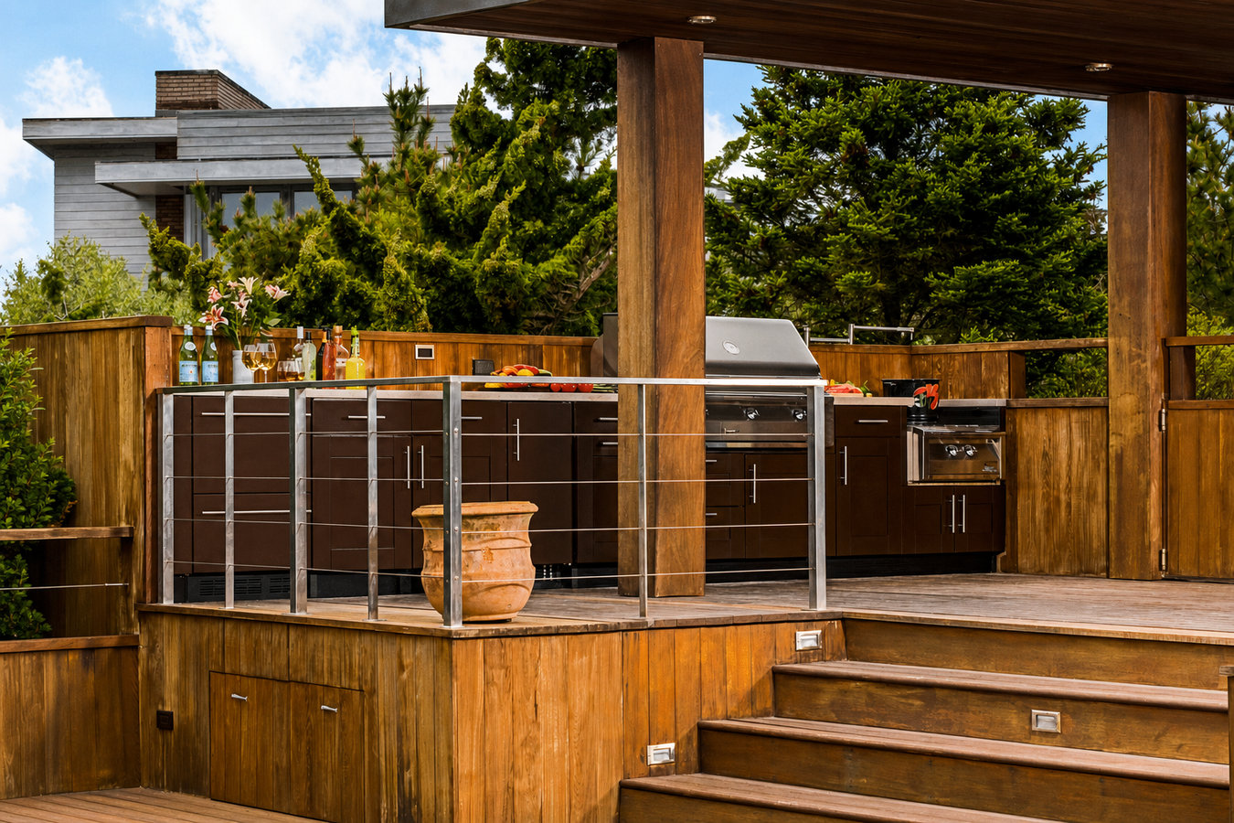 Outdoor kitchen decks